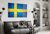Flag of Sweden Glass Wall Art.