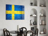 Flag of Sweden Glass Wall Art.