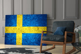 Flag of Sweden Glass Wall Art.