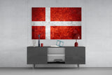 Flag of Denmark Glass Wall Art.