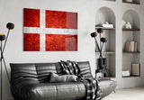 Flag of Denmark Glass Wall Art.