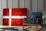 Flag of Denmark Glass Wall Art.