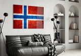 Flag of Norway Glass Wall Art.