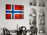 Flag of Norway Glass Wall Art.