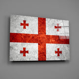 Flag of Georgia Glass Wall Art.