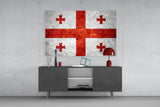 Flag of Georgia Glass Wall Art.