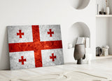 Flag of Georgia Glass Wall Art.