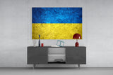Flag of Ukraine Glass Wall Art.