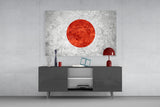 Flag of Japan Glass Wall Art.