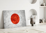 Flag of Japan Glass Wall Art.