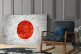 Flag of Japan Glass Wall Art.