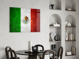 Flag of Mexico Glass Wall Art.