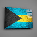 Flag of Bahamas Glass Wall Art.