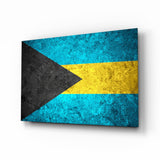 Flagge der Bahamas Glasbild - 72x46 cm