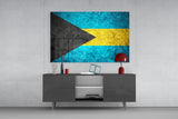 Flag of Bahamas Glass Wall Art.