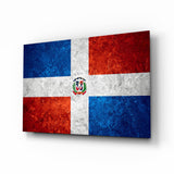 Flag of the Dominican Republic Glass Wall Art - 72x46 cm
