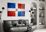 Flag of Dominic Republic Glass Wall Art.