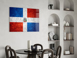 Flag of Dominic Republic Glass Wall Art.