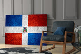 Flag of Dominic Republic Glass Wall Art.