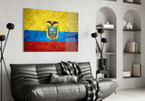 Flag of Ecuador Glass Wall Art.