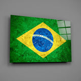 Flag of Brasil Glass Wall Art.
