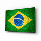 Flag of Brasil Glass Wall Art.