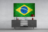 Flag of Brasil Glass Wall Art.