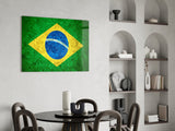 Flag of Brasil Glass Wall Art.