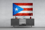 Flag of Puerto Rico Glass Wall Art.