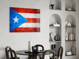 Flag of Puerto Rico Glass Wall Art.