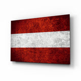 Flagge von Österreich Glasbild - 72x46 cm