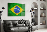 Flag of Brasil Glass Wall Art.