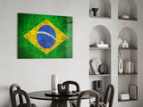 Flag of Brasil Glass Wall Art.