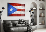 Flag of Puerto Rico Glass Wall Art.