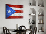 Flag of Puerto Rico Glass Wall Art.