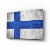 Flagge von Finnland Glasbild - 72x46 cm