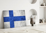 Flag of Finland Glass Wall Art.
