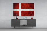 Flag of Denmark Glass Wall Art.