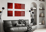 Flag of Denmark Glass Wall Art.