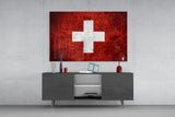 Flag of Switzerland Glass Wall Art.