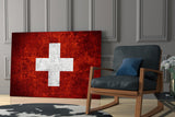Flag of Switzerland Glass Wall Art.