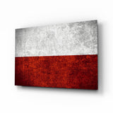 Polens Flagge im rustikalen Grunge Glasbild - 72x46 cm