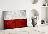 Flag of Poland Glass Wall Art.