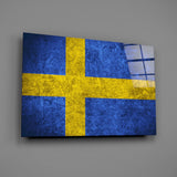 Flag of Sweden  Glass Wall Art.