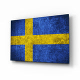 Flag of Sweden  Glass Wall Art.