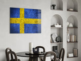 Flag of Sweden  Glass Wall Art.