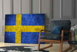 Flag of Sweden  Glass Wall Art.