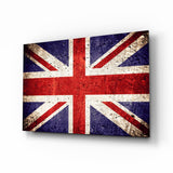 Flag of United Kingdom Glass Wall Art.