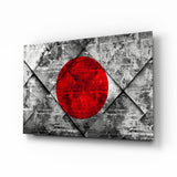 Flag of Japan Glass Wall Art.