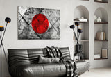 Flag of Japan Glass Wall Art.